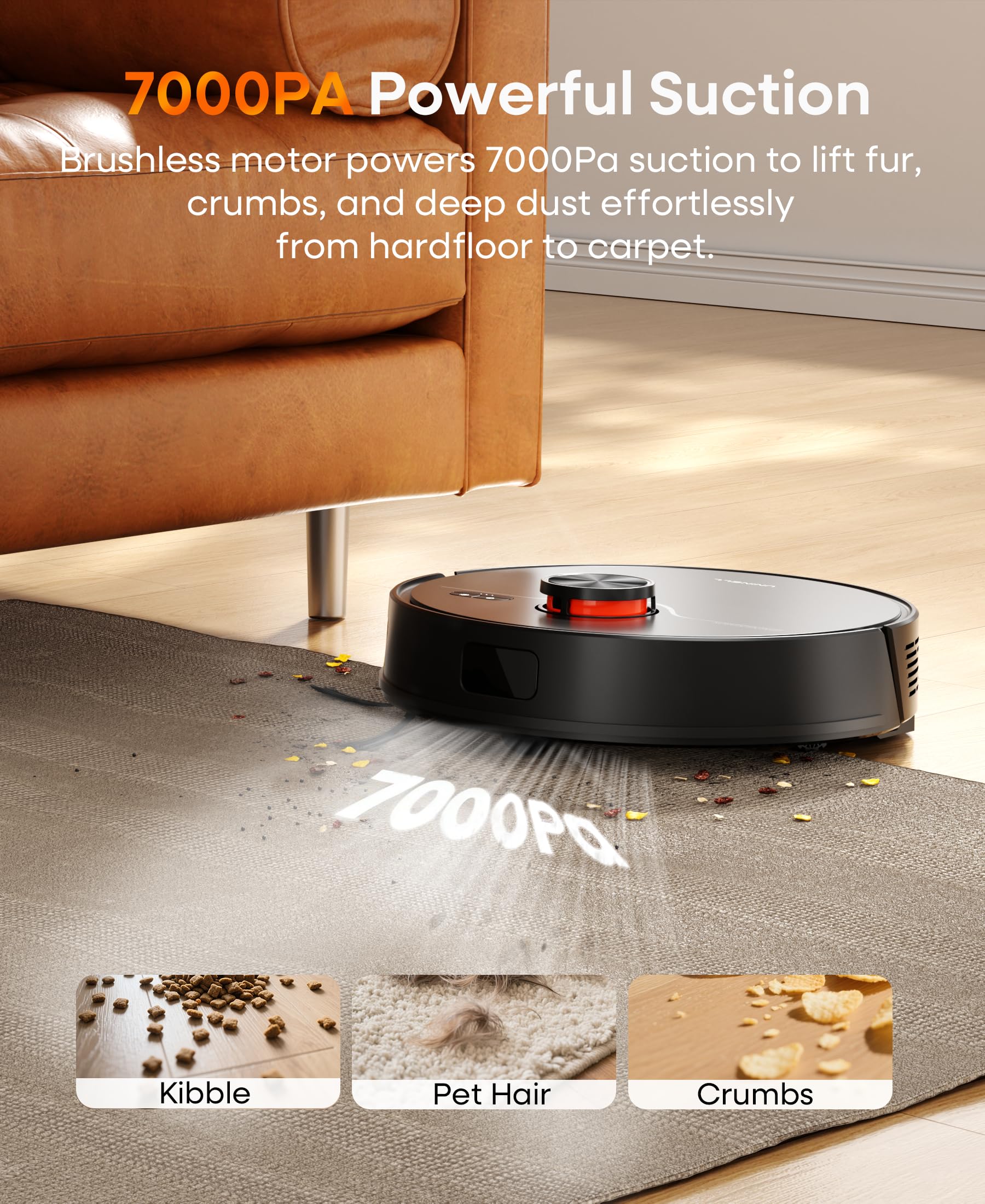 Uninell Robot Vacuum and Mop Combo with Self-Emptying, 6000Pa & LiDAR Navigation UR3