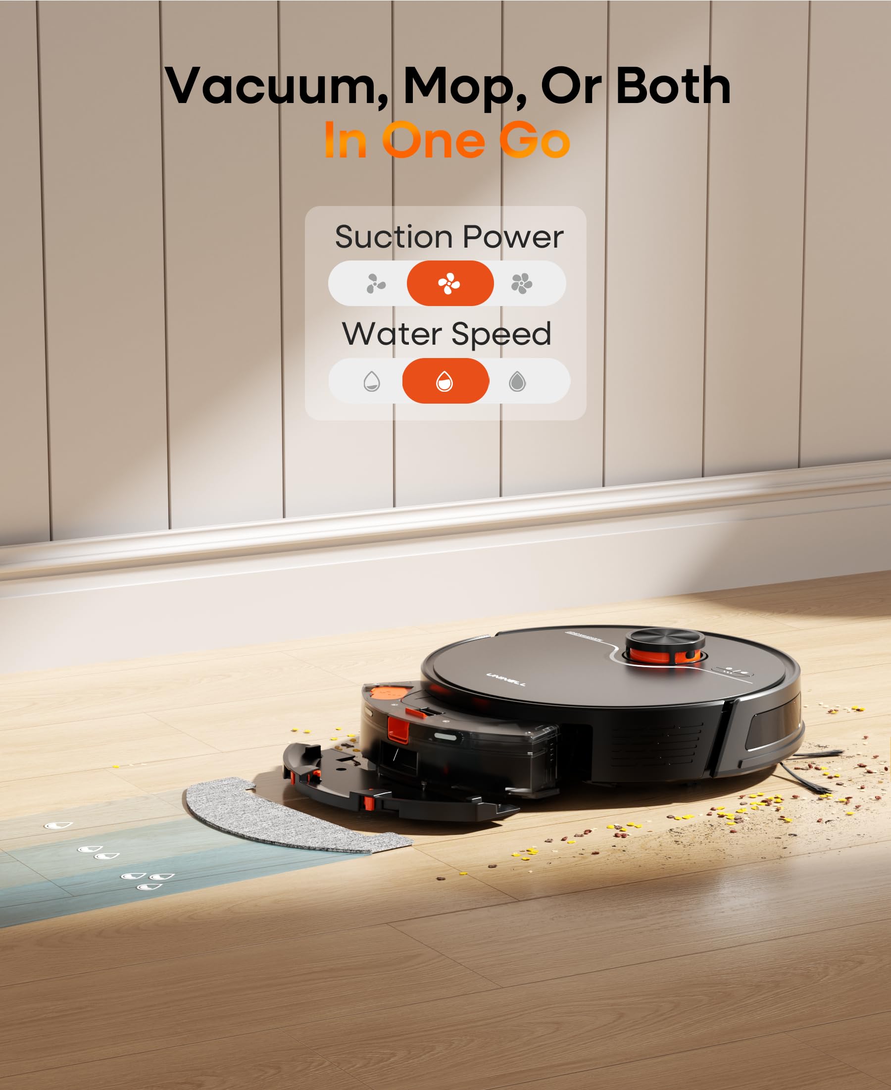 Uninell Robot Vacuum and Mop Combo with Self-Emptying, 6000Pa & LiDAR Navigation UR3