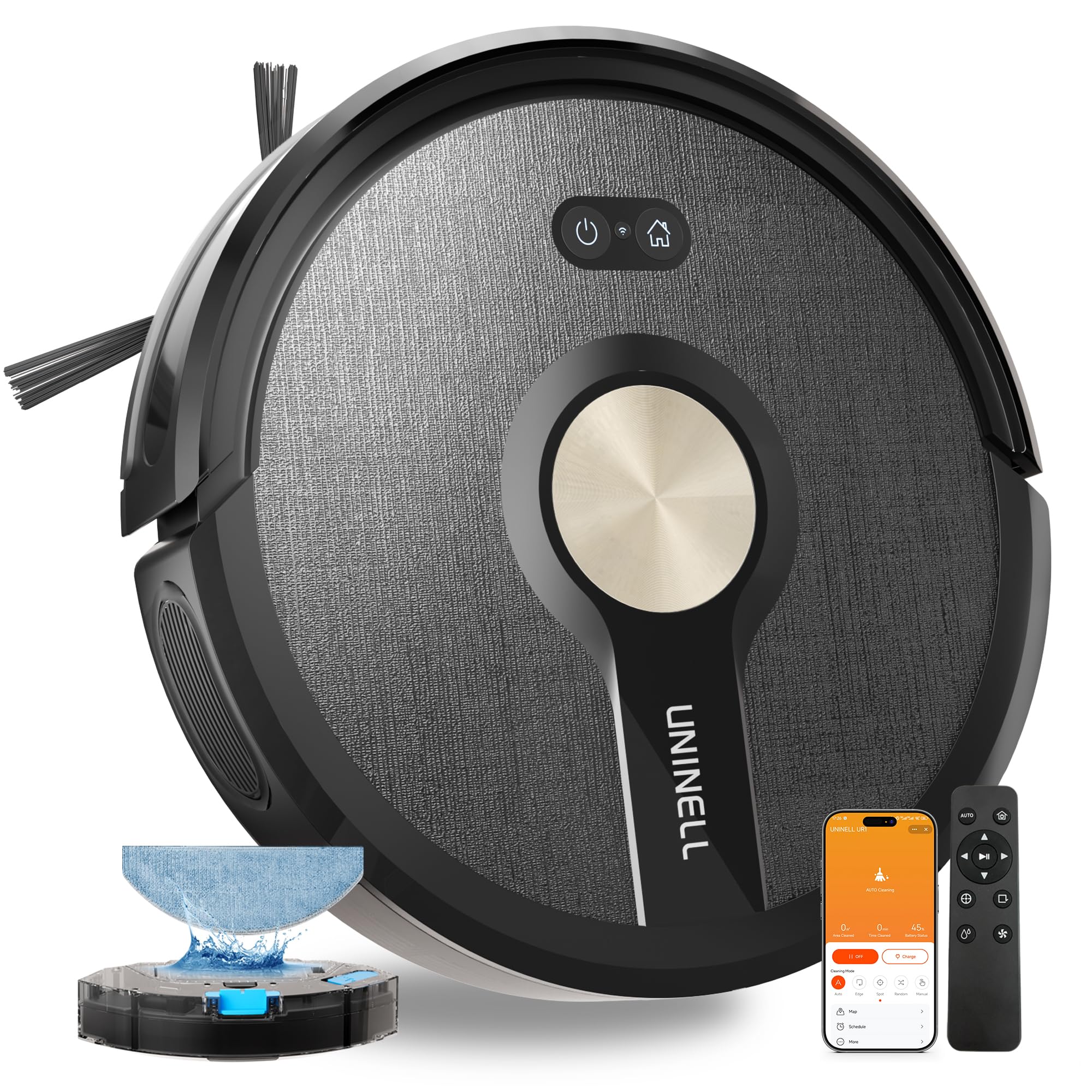 Uninell Robot Vacuum and Mop Combo,5000Pa Robotic Vacuum Cleaner(UR1)