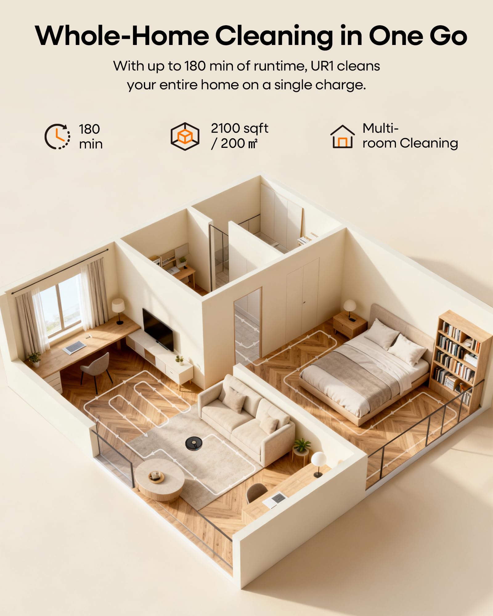 Uninell Robot Vacuum and Mop Combo,5000Pa Robotic Vacuum Cleaner(UR1)