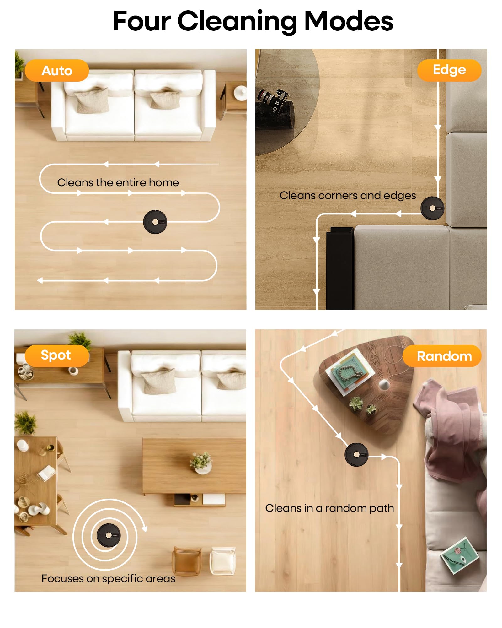 Uninell Robot Vacuum and Mop Combo,5000Pa Robotic Vacuum Cleaner(UR1)