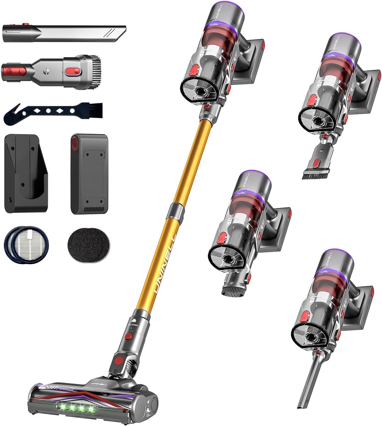 Uninell Home UV5 Cordless Vacuum Cleaner, 50000Pa 580W 70Mins Vacuum Cleaners,Handheld Vacuum Rechargeable