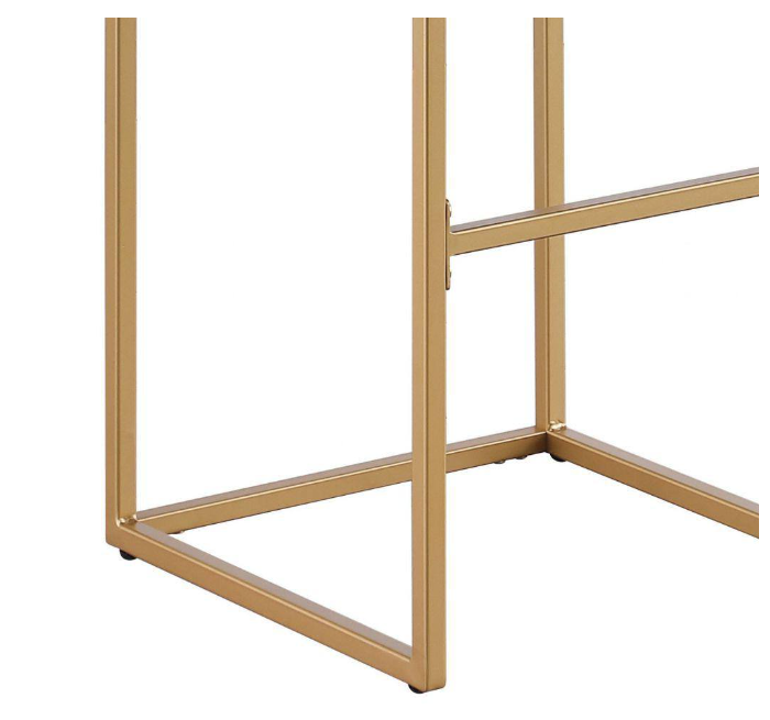 25 in. White and Gold Backless Metal Frame Bar Stool with Velvet Seat