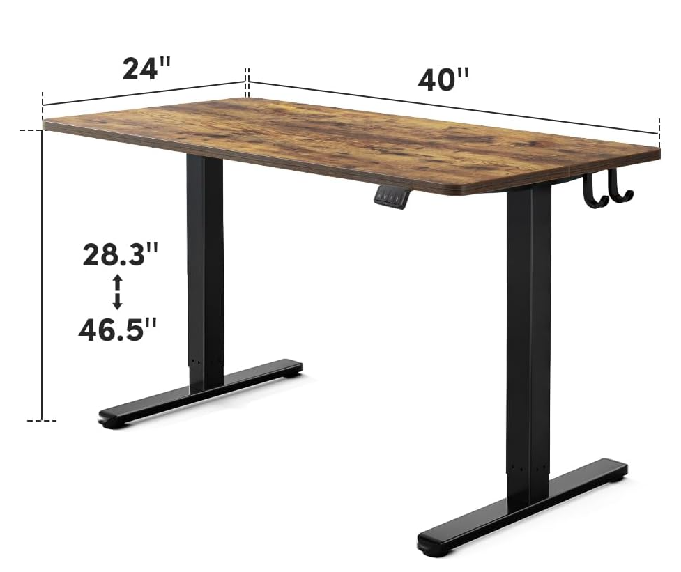 Electric Standing Desk, 40 x 24 Inches Height Adjustable Stand up Desk