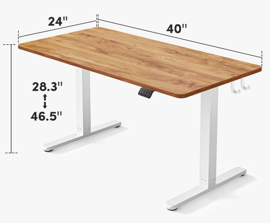 Electric Standing Desk, 40 x 24 Inches Height Adjustable Stand up Desk