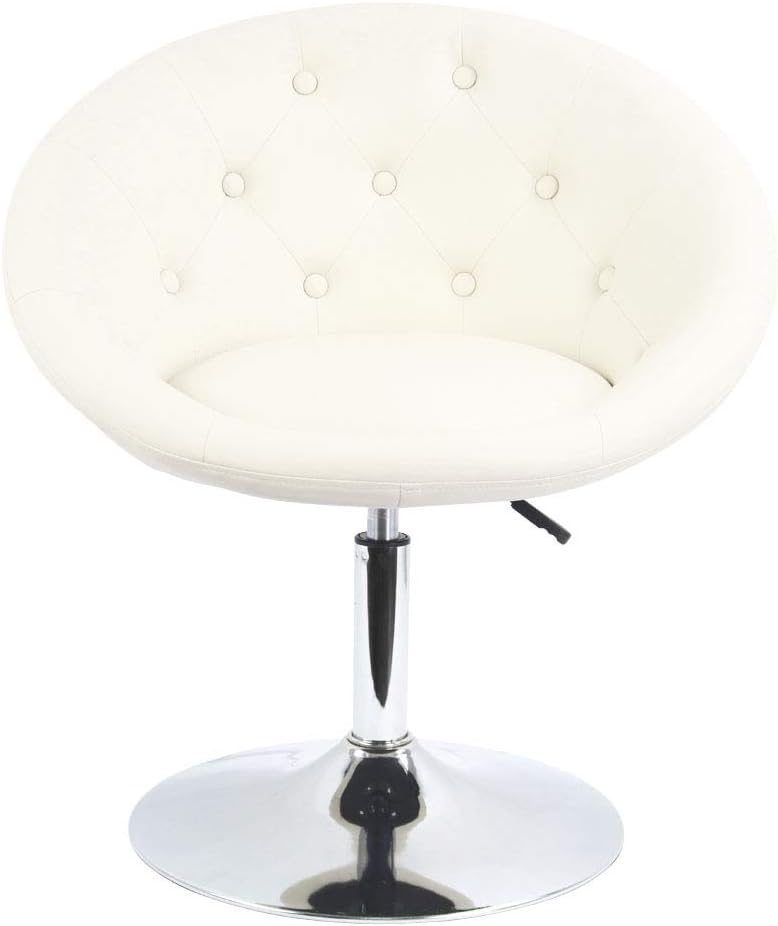 PU Leather Vanity Chair Stool for Makeup Room Round Back Cute Diamond Beauty Make up Chiar