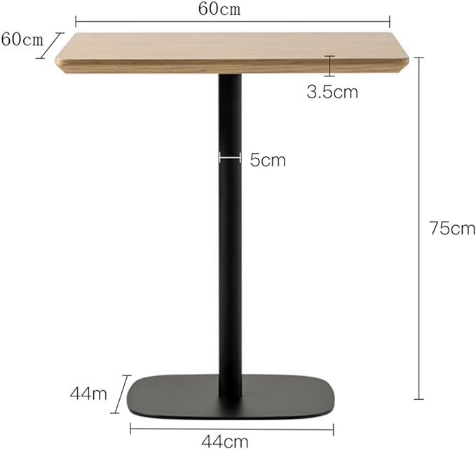 Square Snack Table, Side Table with Oval Base, Partition, Lamp Table