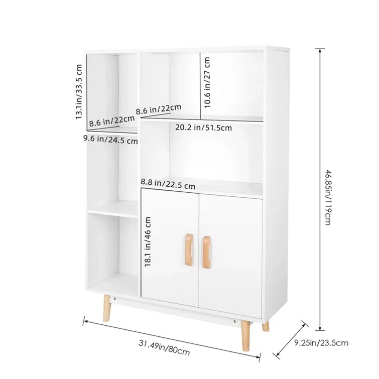 46.85" H x 31.49" W Bookcase