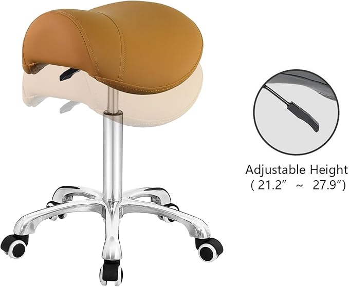 Saddle Stool Rolling Chair for Medical Massage Salon Kitchen Spa Drafting,Adjustable Hydraulic Stool with Wheels