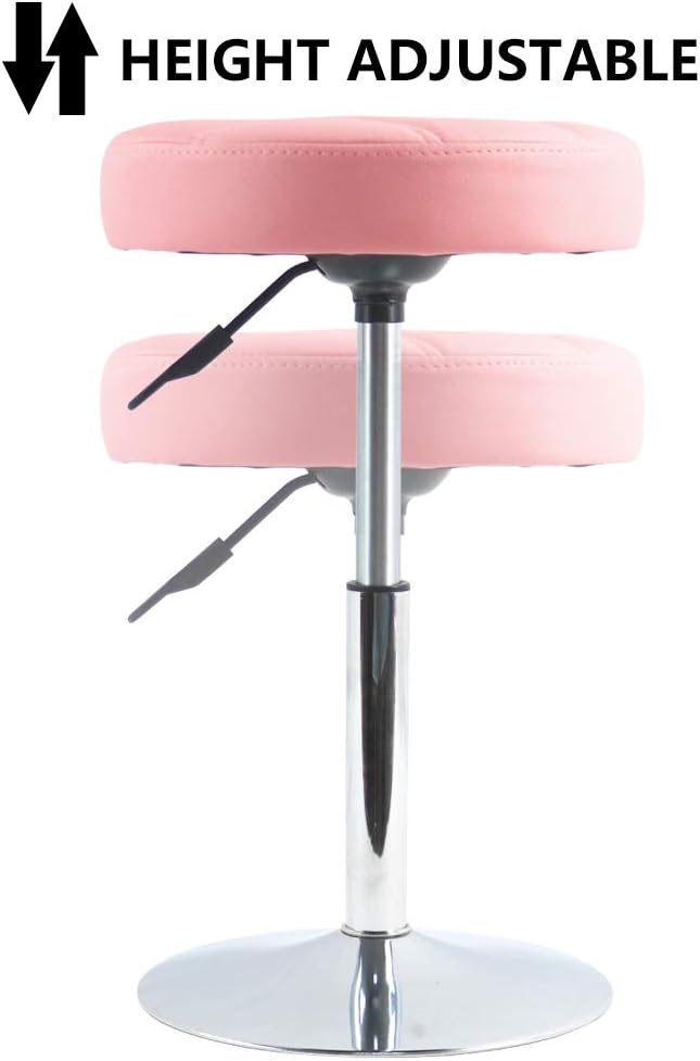 Short Round PU Leather Shop Stool Counter Stool Step Stool Padded Bar Stool