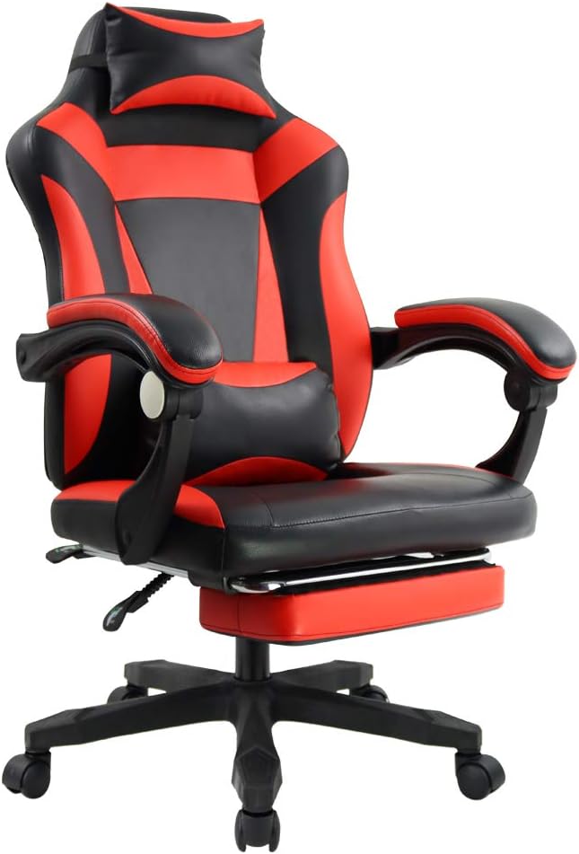 Ergonomic Gaming Chair for E-Sport Racing Computer Swivel Height Adjustable with Armrest