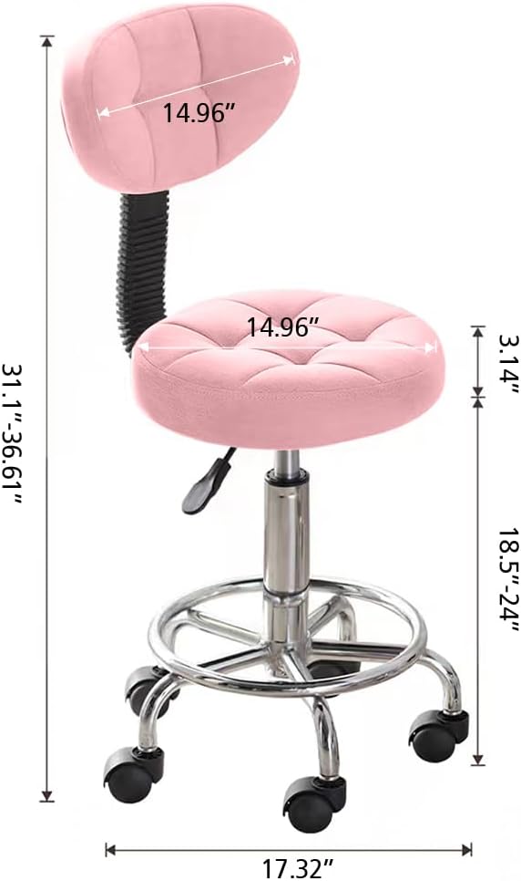 Modern Office Desk Chair Rolling Stool Computer Chair with Low Back Height Adjustable Work Home Salon Drafting Swivel Task Chair