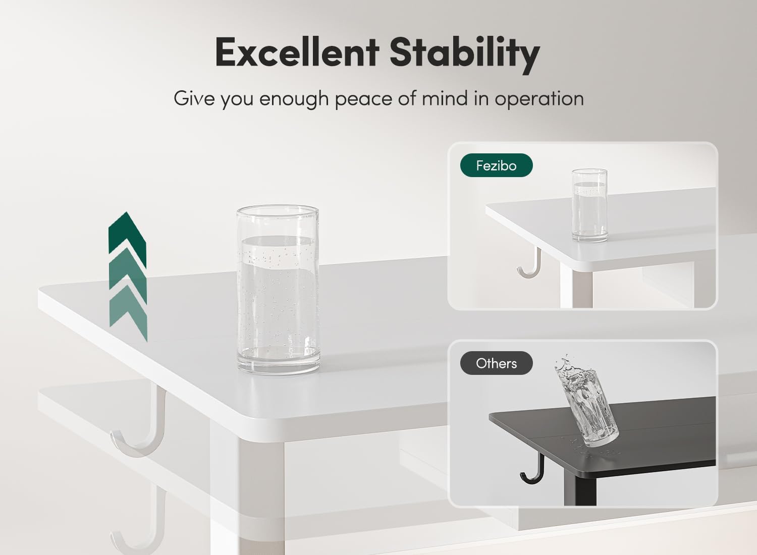 55 x 24 Inches Standing Desk with Double Wooden Drawers, Adjustable Height Electric Standing Desk