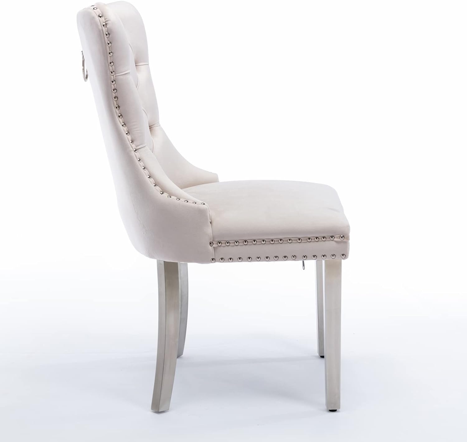 Dining Chairs Set of 2, Velvet Button-Tufted Armless Chairs