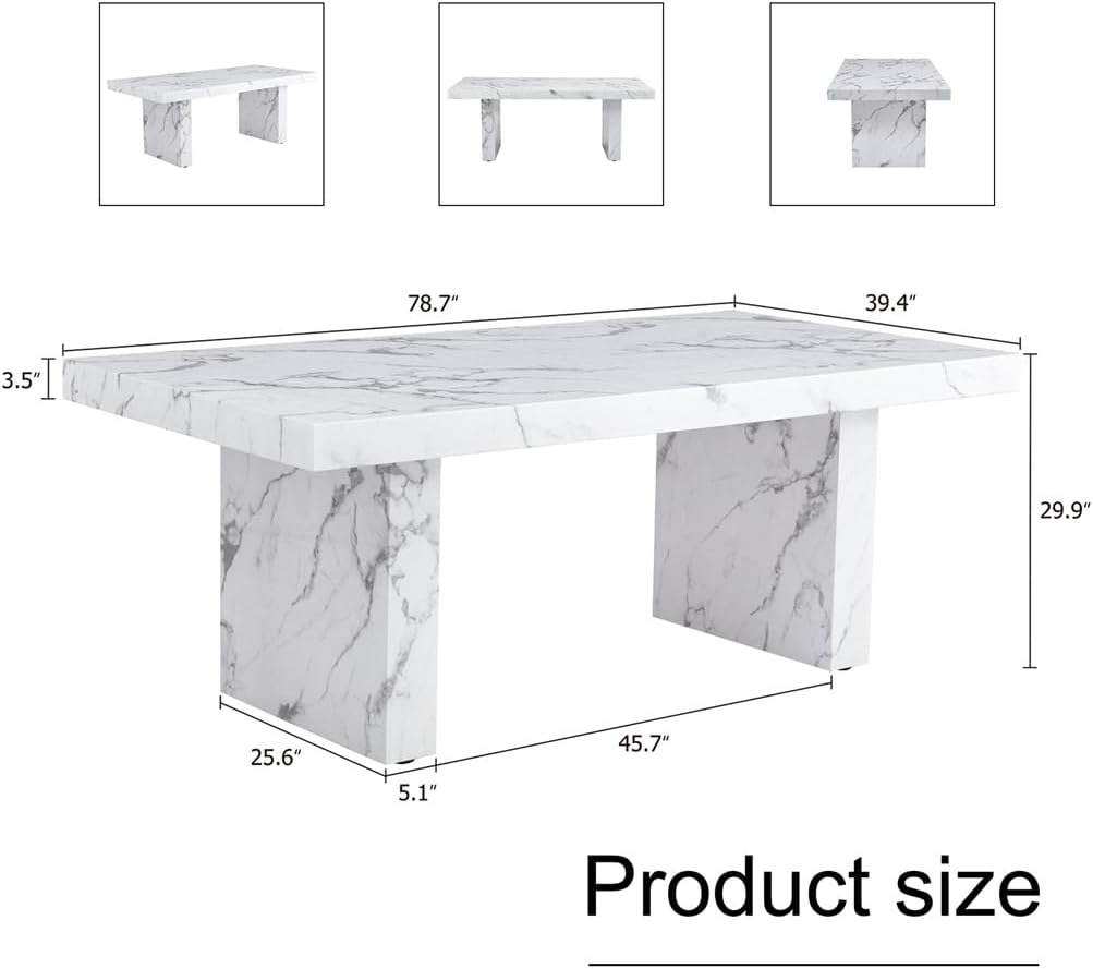 79" Dining Table, Modern Dining Table for 6/8/10