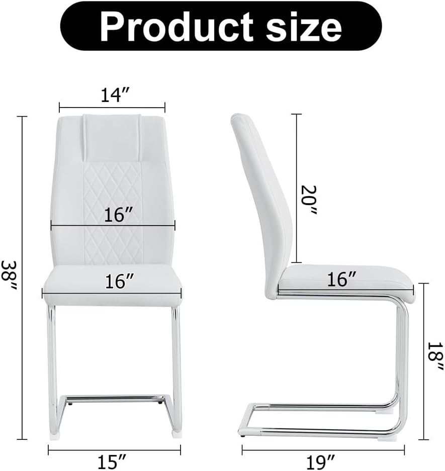 Dining Chairs Set of 4, Upholstered Diamond Grid Pattern Dining Chair