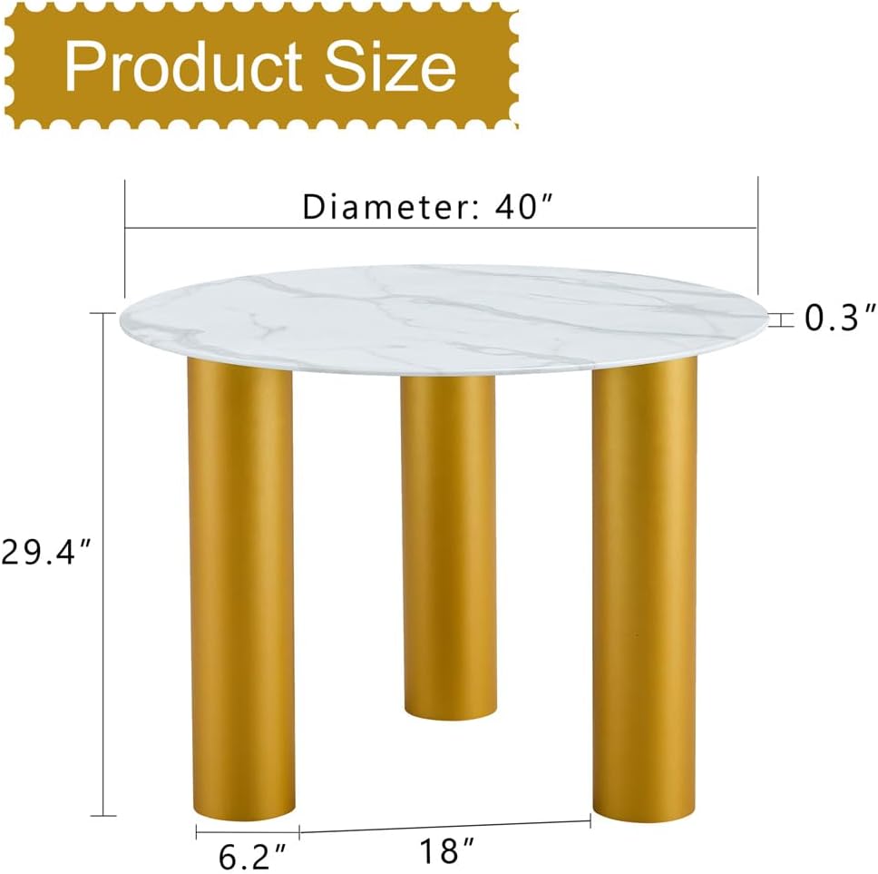 40'' Glass Dining Table for Small Space, Dining Room Table for 4,