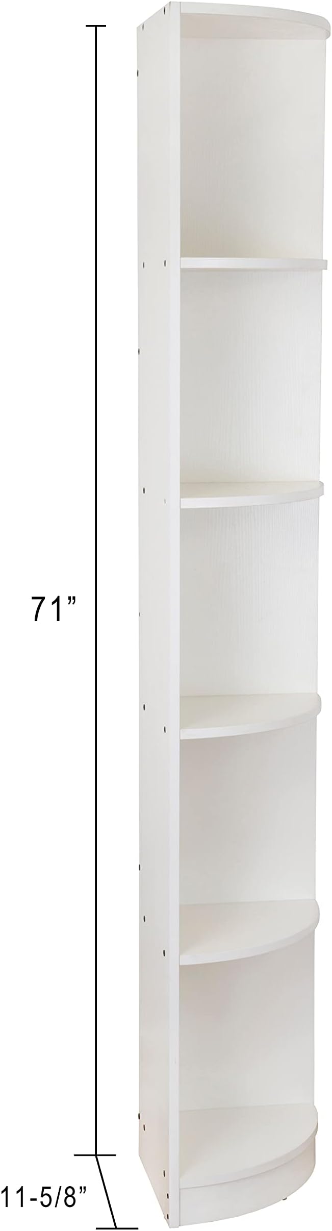 5 Tier Corner Bookcase Wooden Display Bookshelf