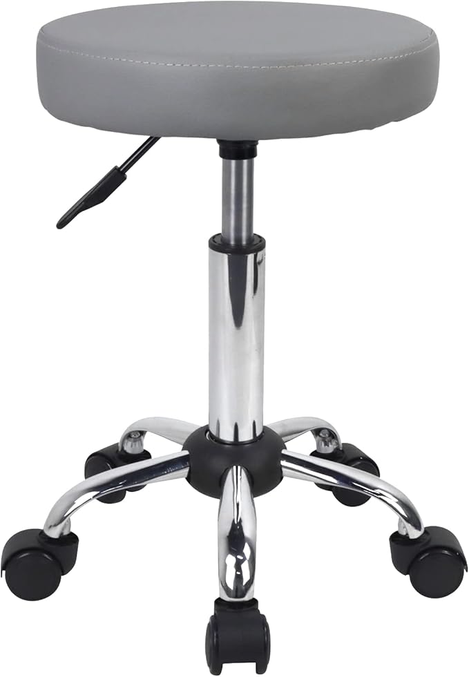Adjustable Salon Chair Small Rolling Stool with Wheels for Spa Salon Massage Home Office Grey