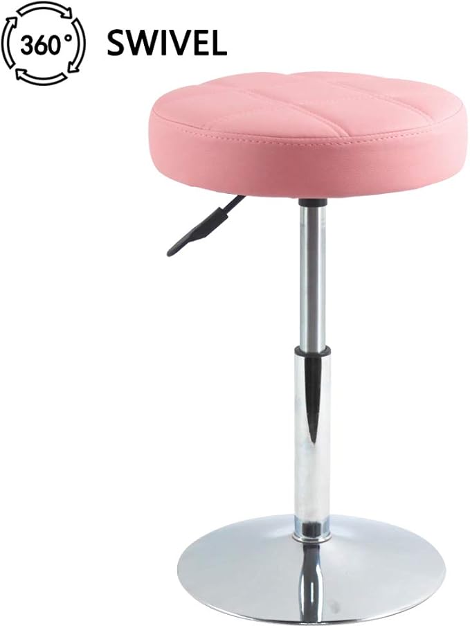 Short Round PU Leather Shop Stool Counter Stool Step Stool Padded Bar Stool
