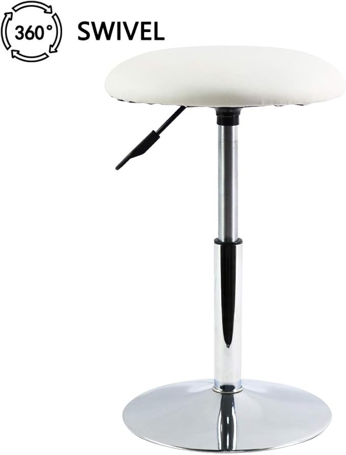 Round Vanity Stool Height Adjustable Shop Stools Swivel Office Stool