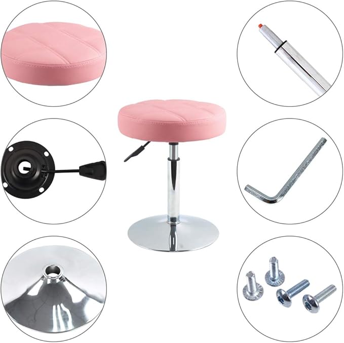 Short Round PU Leather Shop Stool Counter Stool Step Stool Padded Bar Stool