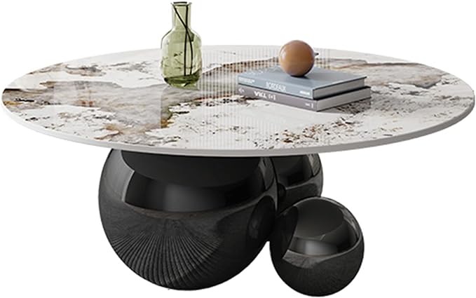 Creativity Coffee Table/Modern Transparent Round Stainless Steel End Table