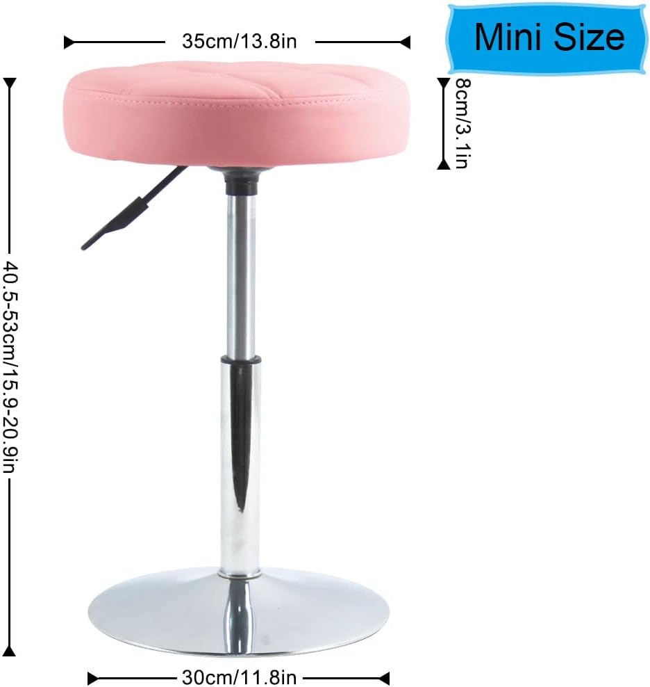 Short Round PU Leather Shop Stool Counter Stool Step Stool Padded Bar Stool