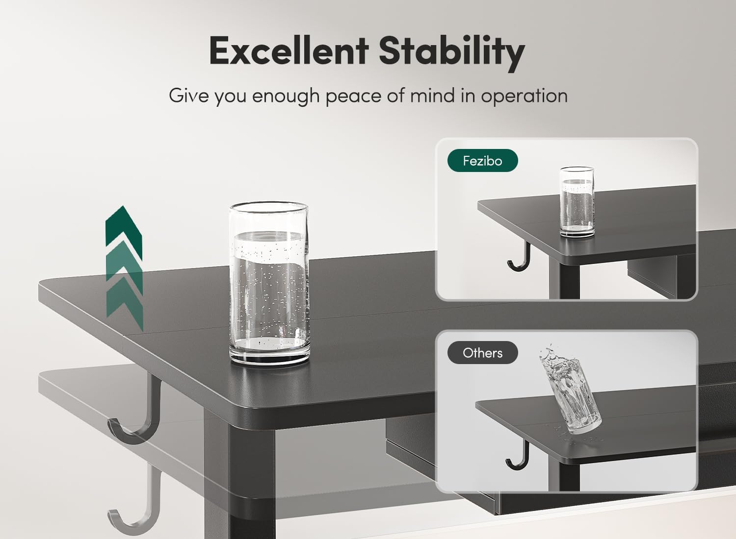 Adjustable Height Electric Standing Desk with Double Drawer