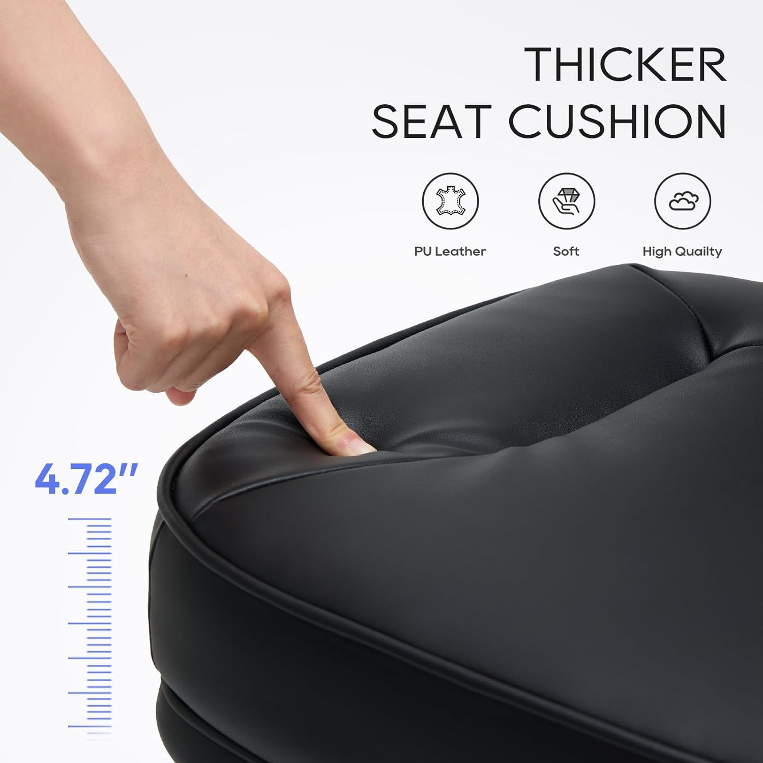 Drafting Chair-Tall Office Chair 275lbs, Standing Desk Chair with Adjustable Footrest Ring, Wide Seat, Thick Cushion and Back