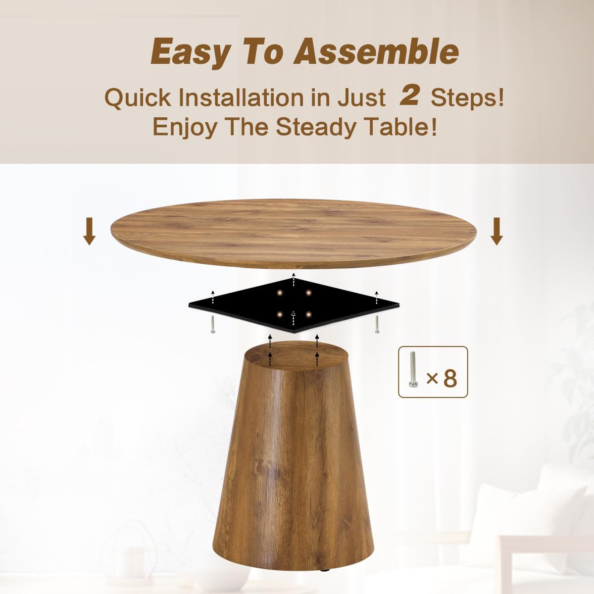 Small Round Dining Room Table 45 Inch, Round Kitchen Table