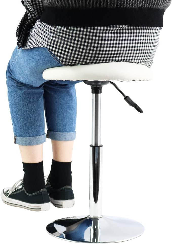 Round Vanity Stool Height Adjustable Shop Stools Swivel Office Stool