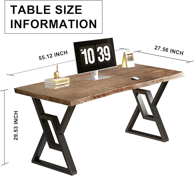 55-inch Solid Wood Computer Desk - Modern Gaming Workbench for Home Office, Modern Simple Design