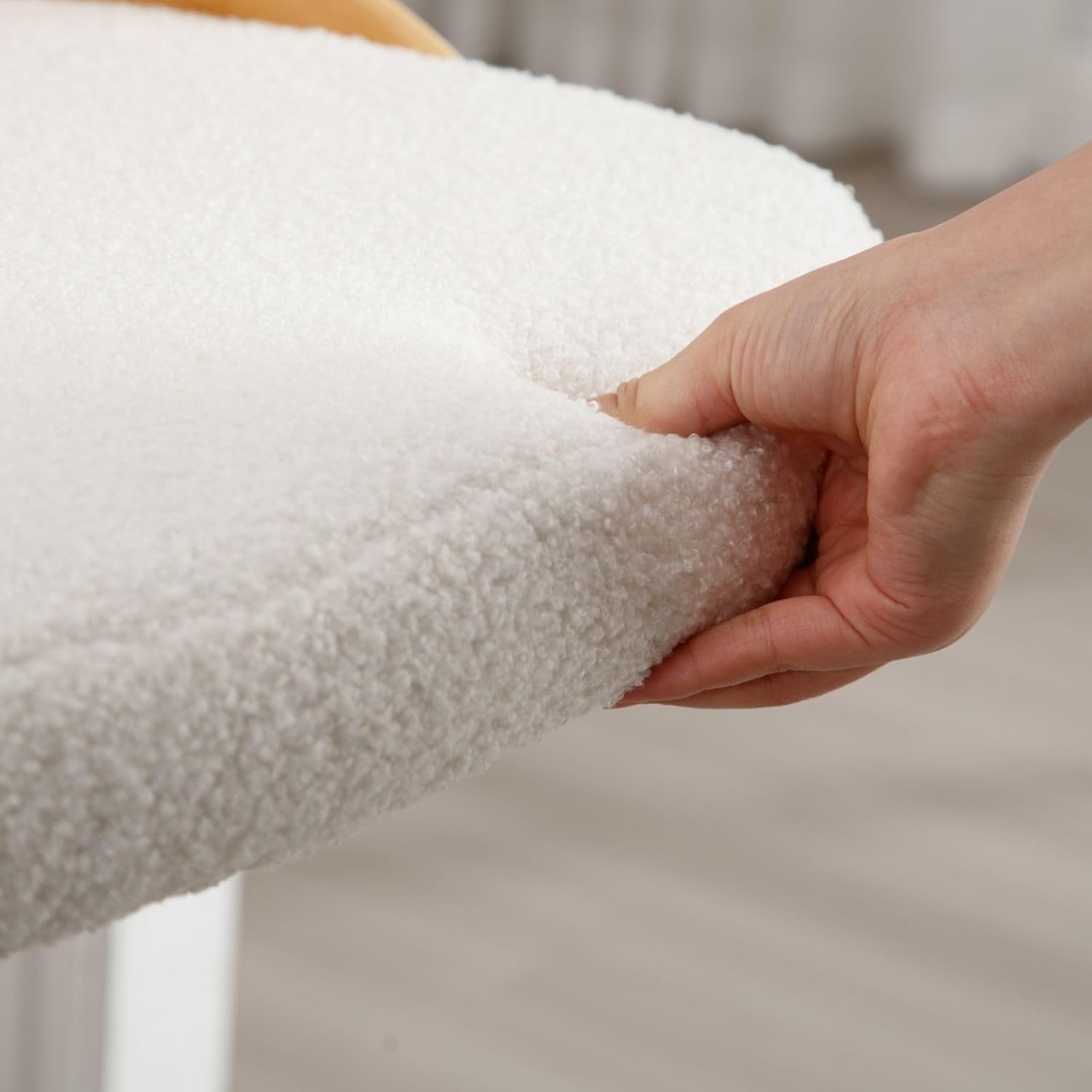 Swivel Bar Stools Set of 2, Adjustable Counter Height Barstools with Back, Sherpa Upholstered Barstool