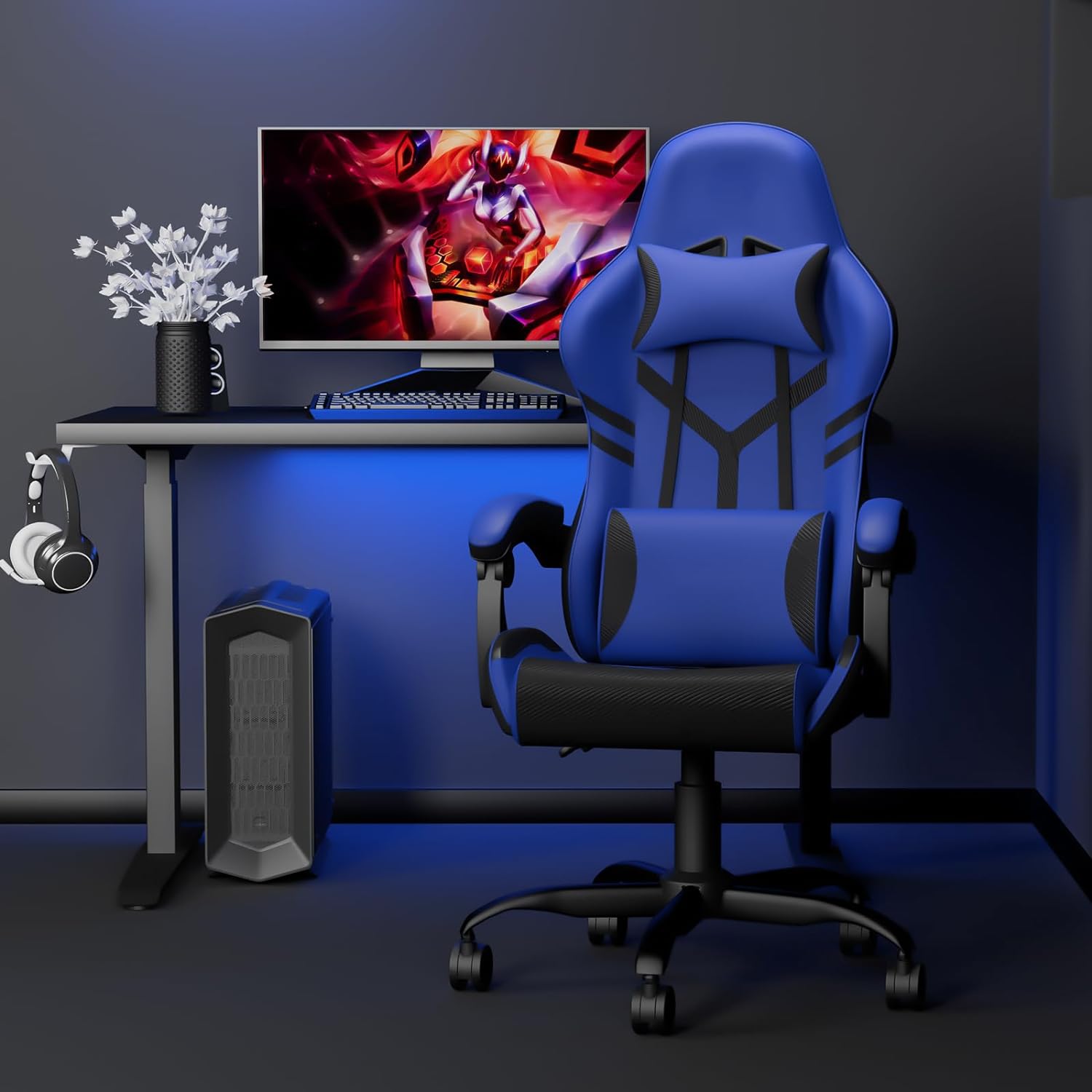 Silla Gamer Video Game Chairs, Gaming Chairs for Adults, Gamer Chair Ergonomic PC Computer Chair