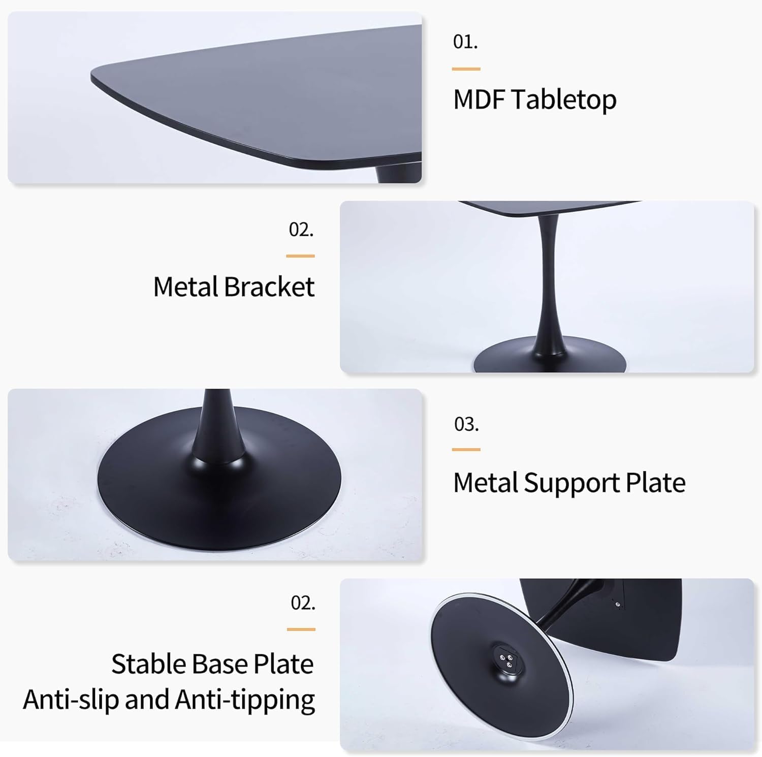 31.5'' Square Dining Table Mid-Century Tulip Dining Room Table