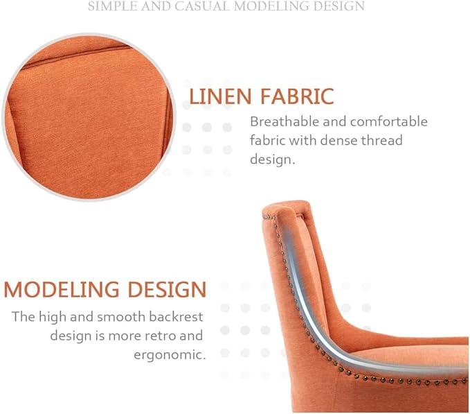 Upholstered Dining Chairs Set of 2, Fabric Side Chairs with Solid Wood Legs