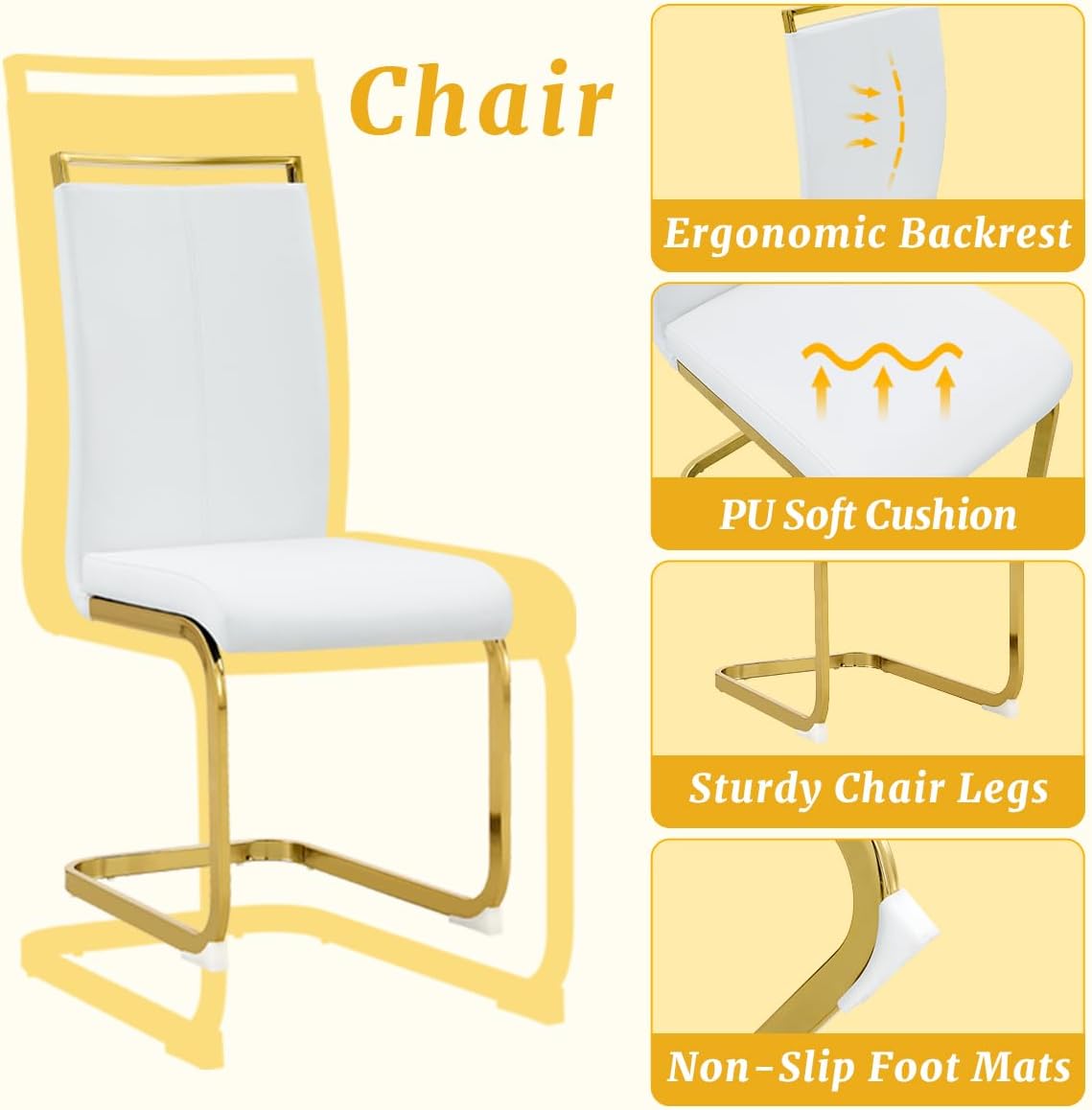 71'' Dining Table Set for 8, Modern Dining Table Set 8