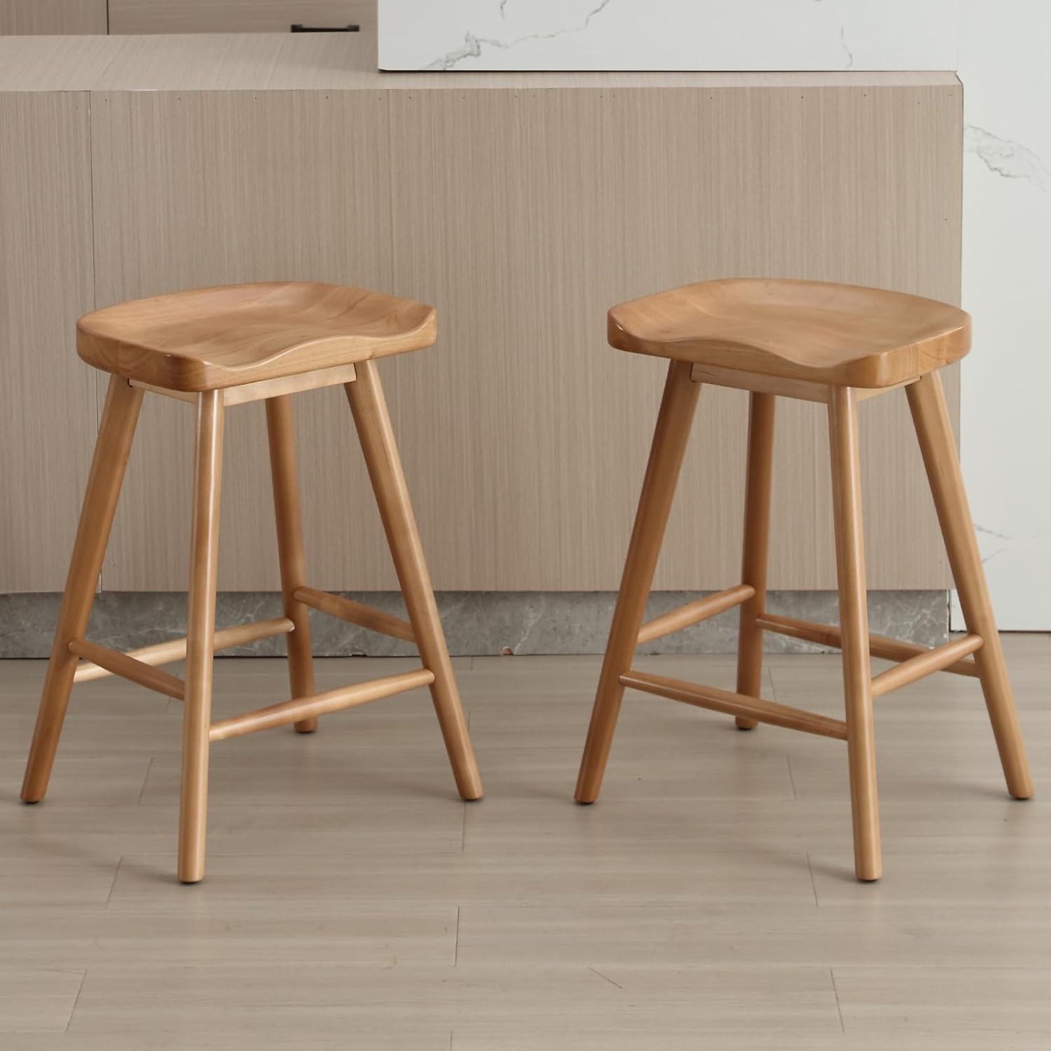 Backless Counter Stools Set of 2, Modern 24.25" Seat Height Low Bar Chairs