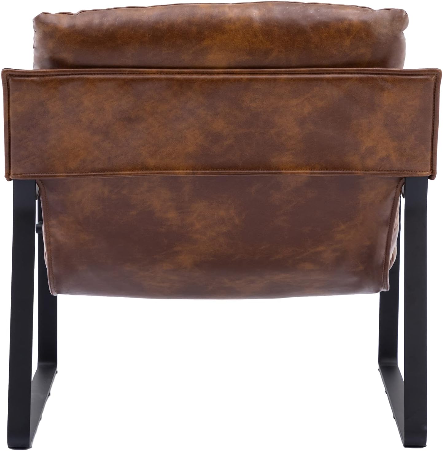 Mid-Century Accent Chair Armchair, Comfy PU Leather Leisure Chair Lazy Chair