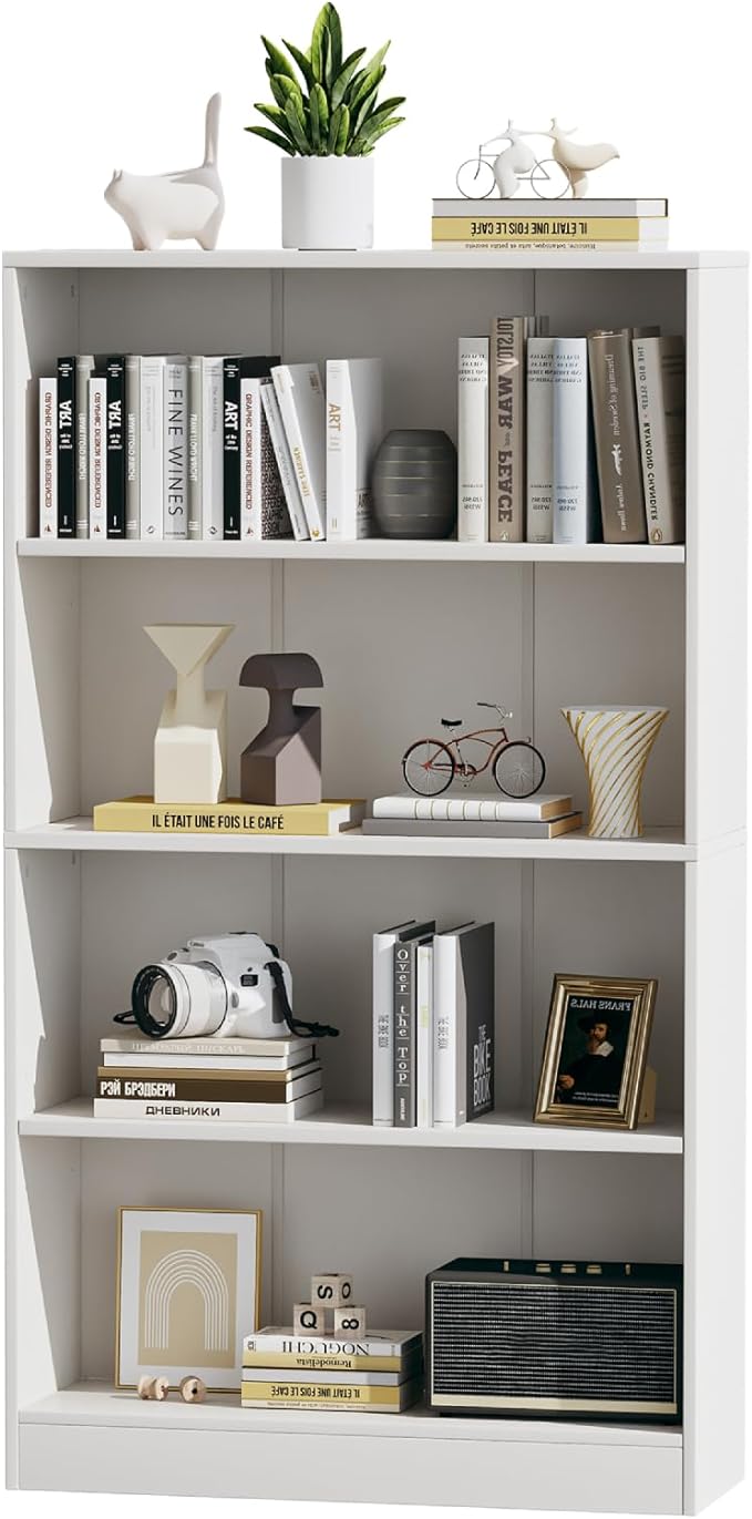 4-Shelf Wooden Bookcase
