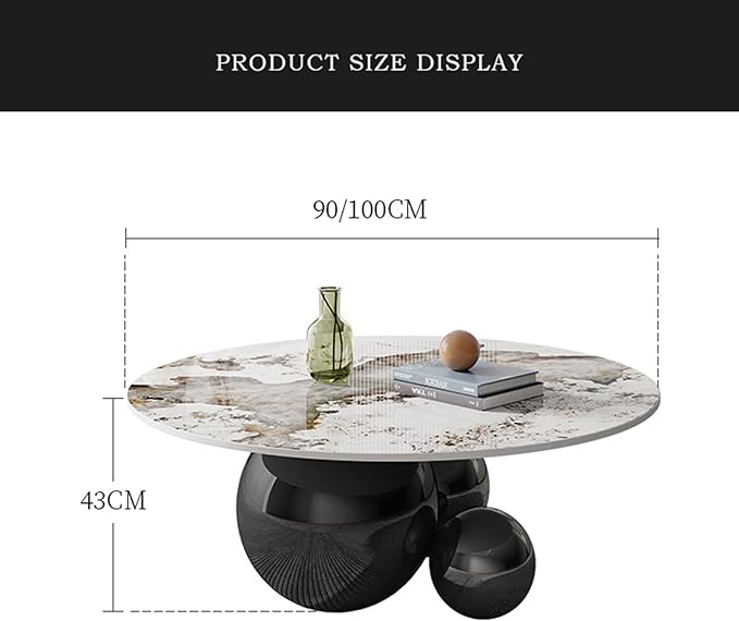 Creativity Coffee Table/Modern Transparent Round Stainless Steel End Table