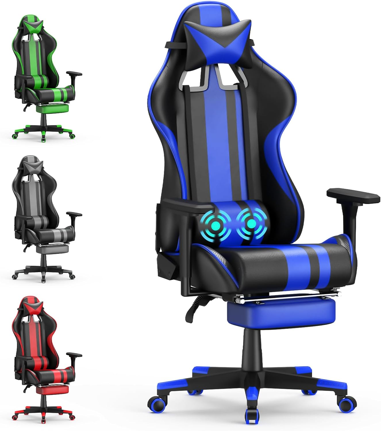 Leather Ergonomic Gamer Chair for Adults,Ergonomic Computer Office PC Chair