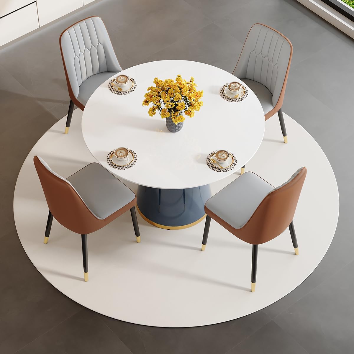 Round Dining Table Set for 4, 45'' White Round Dining Table Set 4
