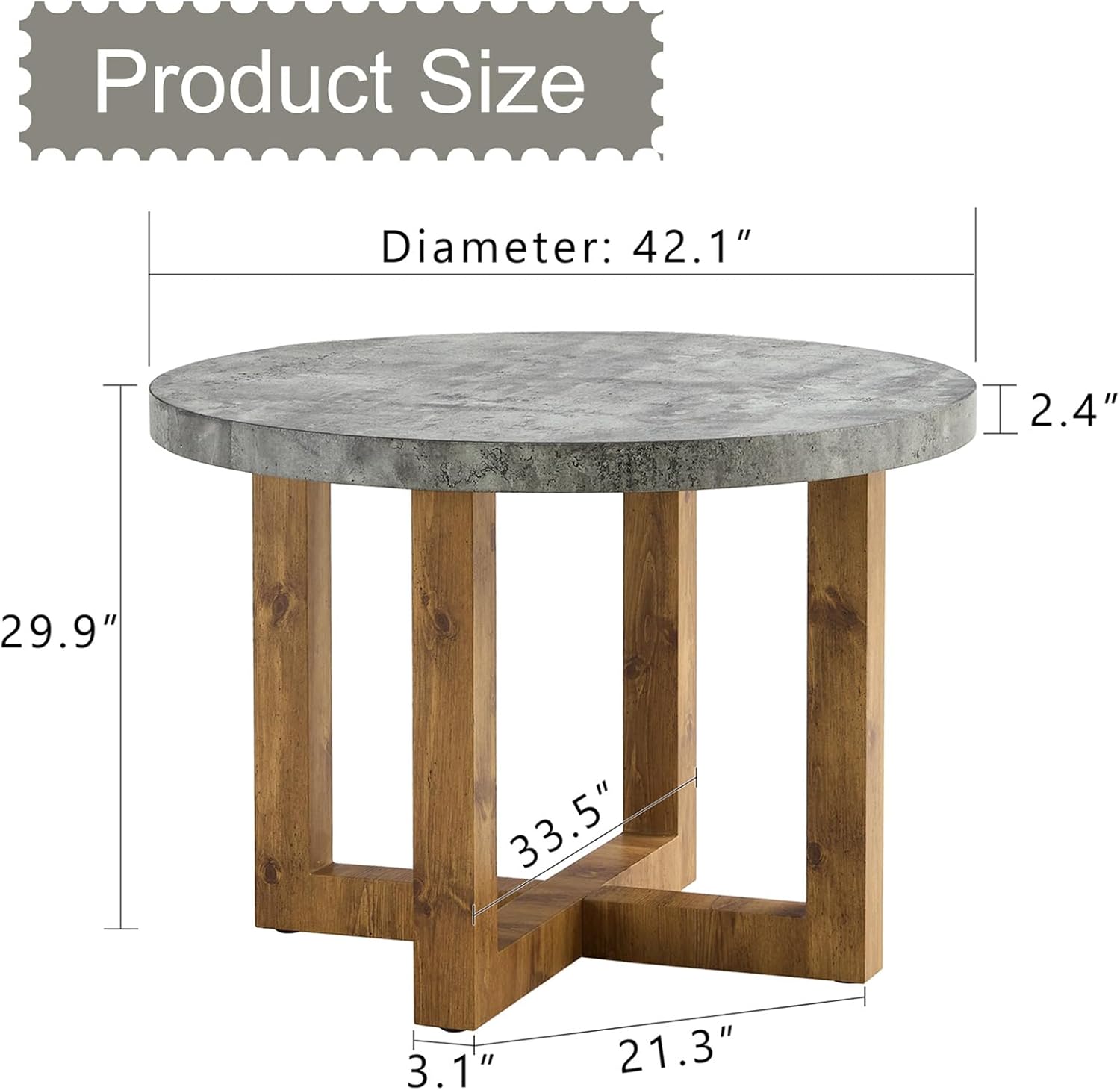 42" Round Dining Room Table, Breakfast Nook Table
