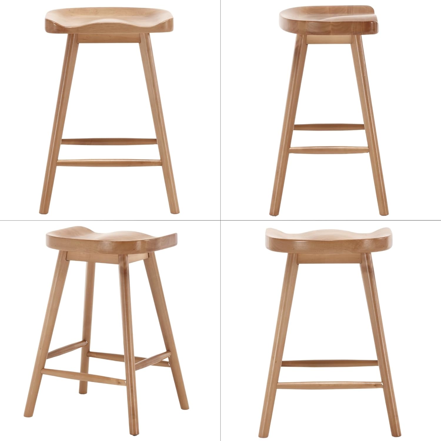 Backless Counter Stools Set of 2, Modern 24.25" Seat Height Low Bar Chairs