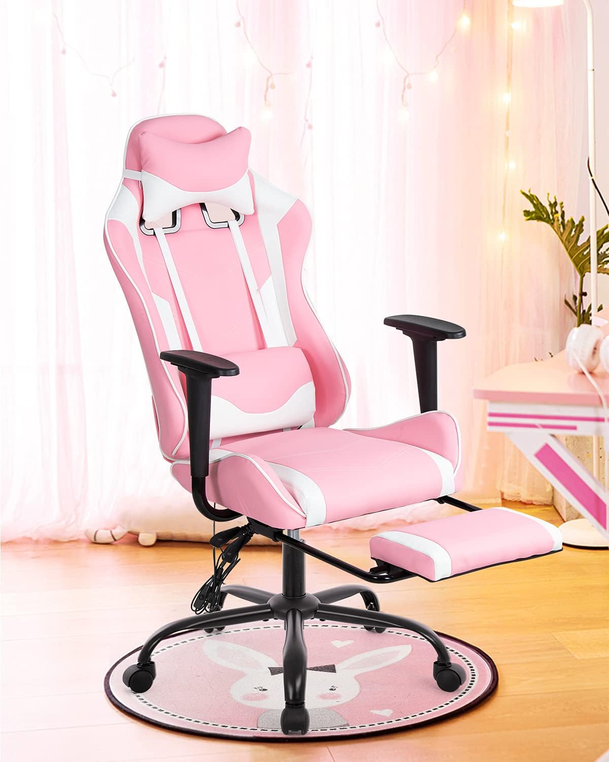 PC Gaming Chair Racing Office Chair Ergonomic Desk Chair Massage PU Leather Recliner Computer Chair with Lumbar Support