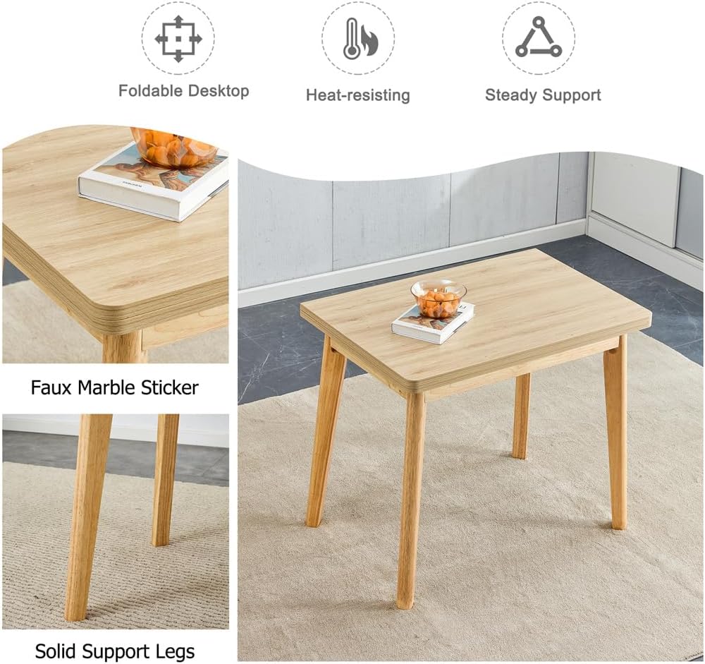 Folding Dining Table Set for 4, Space Saving Dining Table for Small Spaces