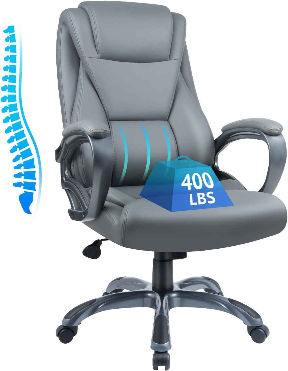 Executive Office Chair 400lbs Big and Tall Office Chair for Heavy People Wide Seat