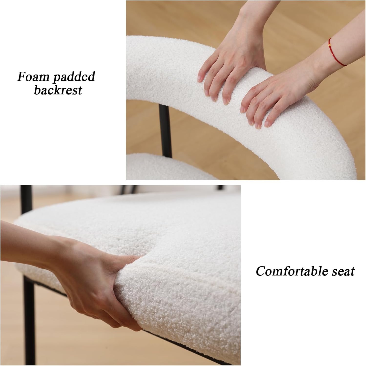 Modern Barrel Bar Stools Set of 2, 26" Counter Height Stools with Arms